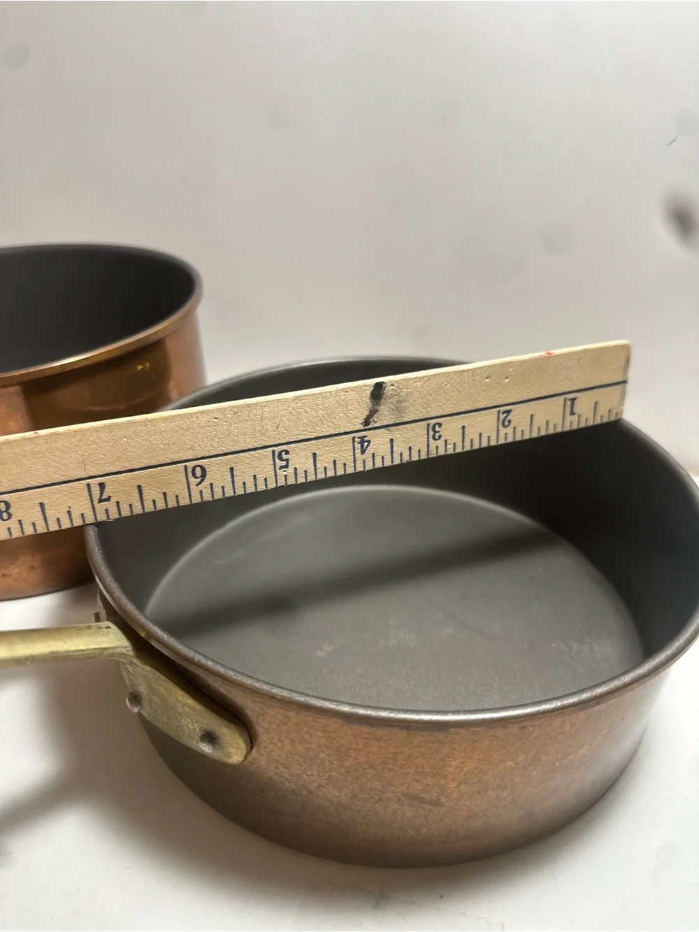2 Copper Saucepan with Brass Handle and Teflon interior- Home Kitchen